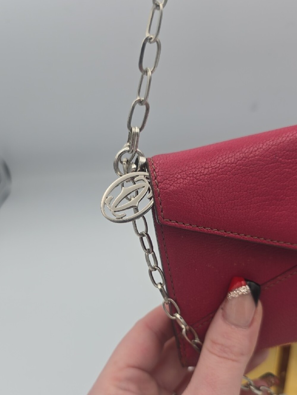 Cartier Pink Envelope Long Snap Wallet Silver Hardware Chain/Divider (GOOD) ๐ - Picture 3 of 15